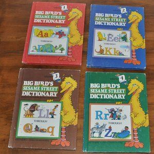 4 Big Bird's Sesame Street Dictionary Volumes 1 2 3 4 Hardcover